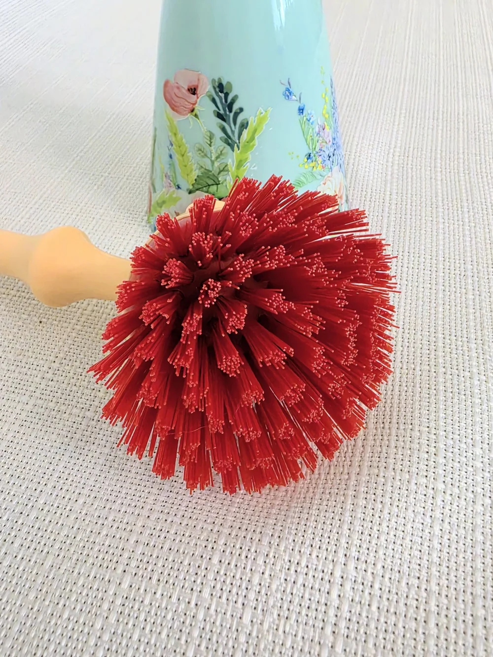 Vigar Doll Kitchen Scrub Brush Lady Green Dress Stand Red Hair Dish Farmhouse